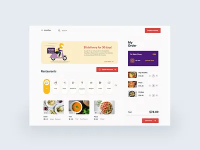 Restaurant brand design branding delivery design figma food illustration restaurant trending user experience user interface website design