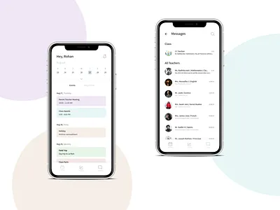 Parent Teacher App app calendar dailyui design messaging minimal school student app teacher ui uidesign ux