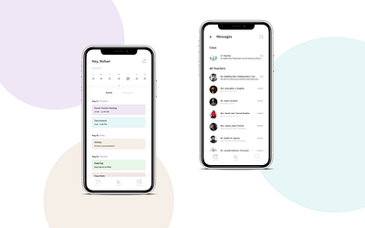 Parent Teacher App app calendar dailyui design messaging minimal school student app teacher ui uidesign ux