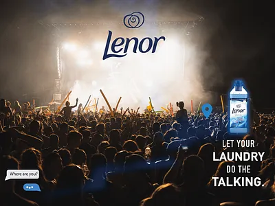 Let your laundry do the talking concert crowd duration freshness intensity lenor message music festival poster competition smell