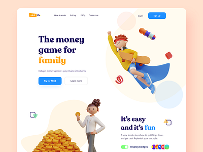 3D Landing Page - #VisualExploration 3d 3d design 3d illustration app bold card clean colorful desktop fun header design hero header illustration kids landing page ui ui design ux web website