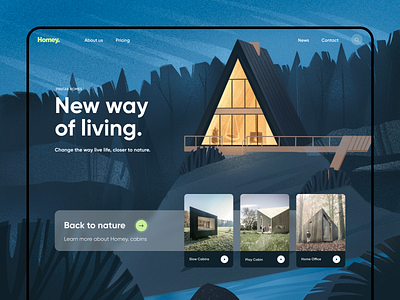 Homey. booking concept design illustration nature art nature illustration travel typography ui ux uxui vector website