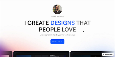 My website animation framer portfolio ui website