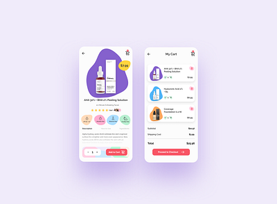 Shopping Cart/058 cosmetics daily 100 challenge dailyui dailyuichallenge ecommerce app shopping bag shopping cart