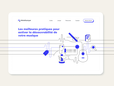 Meta Musique - Homepage data design homepage illustration meta music process ui ux vector web