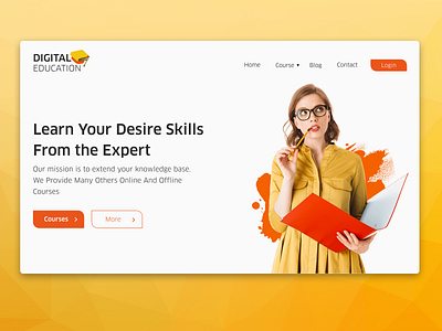 Online Education branding digital education illustrator photoshop template ui