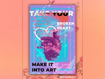 Heart Poster design gradient graphic heart neon poster posterart posterdesign shapeology shapes