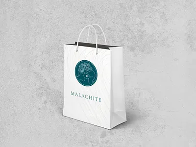 malachite bag branding design illustration logo