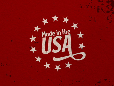 Made In The USA america branding design logo manufacturing packaging red stars type usa