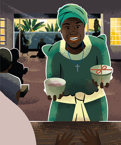 Compassion International Children's Book african black compassion food green humility illustration jesus orphan tropical women