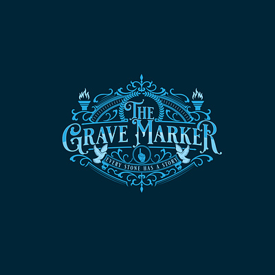 thegravemarker brand identity branding cemetery classic floral gothic graphic design grave logo logodesign ornament swirls typography victorian vintage vintage logo