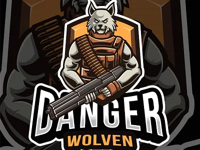 DANGER WOLF MASCOT business logo cartoon cartoons character gaming mascto gaminglogo illustration logodesign mascot mascot character mascot design mascot logo mascot logo design mascotlogo professional logo website mascot