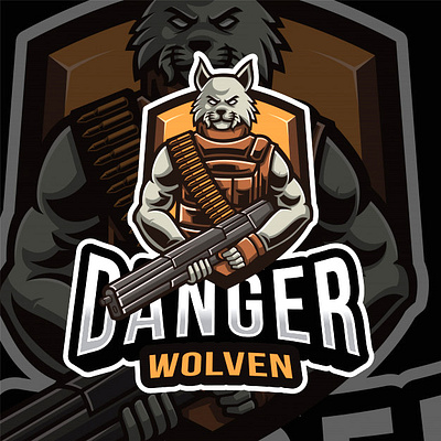 DANGER WOLF MASCOT business logo cartoon cartoons character gaming mascto gaminglogo illustration logodesign mascot mascot character mascot design mascot logo mascot logo design mascotlogo professional logo website mascot