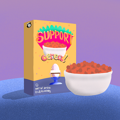Support Cereal Full Box branding design illustration logo minimal