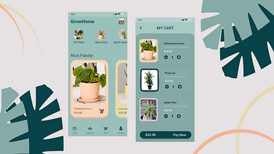 GreenHome adobe adobexd app app design design greenery images indoor plants landingpage plant pot ui design uidesign uiux