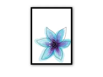 Sperituallity flower wall art adobe blue calm creative designer flower graphic design illustration mindfulness speritual stock wall art