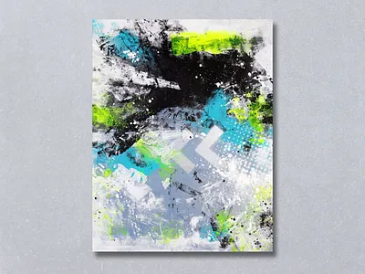 "Return Trip" Acrylic Painting abstract acrylic background graffiti graphic grunge monooprint paint painting paper print splatter stencil