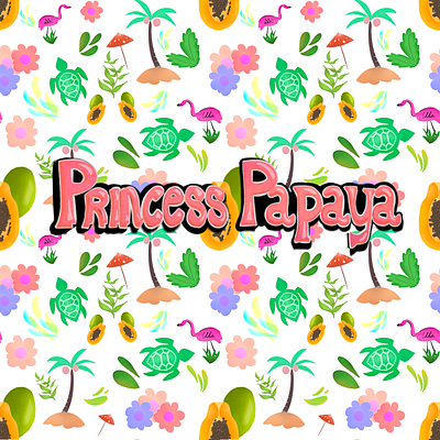 Princess Papaya Outrun Brewery brewery design flat illustration logo minimal