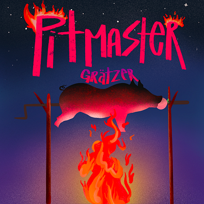 Pitmaster Outrun Brewery brewery design flat illustration minimal