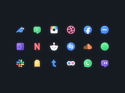 Nimbus Evo Icons - Social Media & Music app design flat icon illustration jailbreak logo minimal music social media ui vector