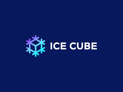 Ice Cube branding cube ice identity logo mark sign smolkinvision snow snowflake symbol