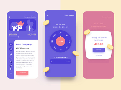 Charity App | Choose Amount amount campaign charity payment spinner