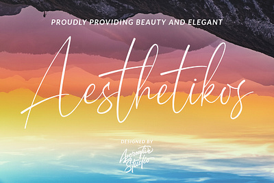 Aesthetikos Signature Font branding cosmetics logo logotype magazine modern photography logo