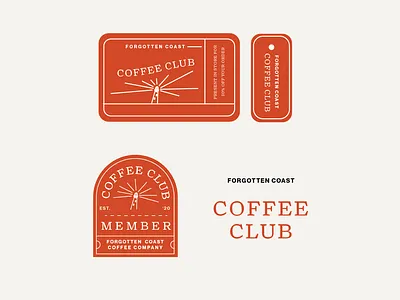Forgotten Coast Coffee Club badge design brand design branding club coffee club coffee design identity design membership card