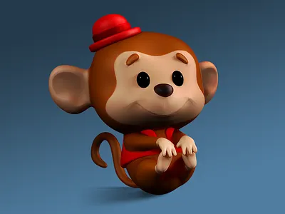 Little Monkey 3d 3d art 3dillustration branding children book illustration cute animal digital illustration game art game design monkey zbrush