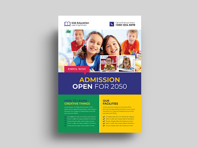 Kids Admission Flyer Template activities admission advertisement art class brochure children college dancing class education flyer enrolment flyer junior kids education flyer kids flyer kids school flyer leaflet marketing music class