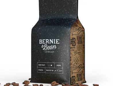 Packaging design and pattern for Bernie & Bean brand identity brand identity design brand identity designer branding coffee design logo packaging pattern pattern designer