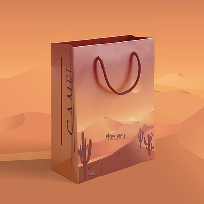 Paper Bag branding camel design illustration mock up mockup mockups