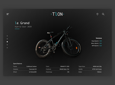 TLON Hybrid Gear - Bike Features bike cycling design product ui uidesign ux uxui web