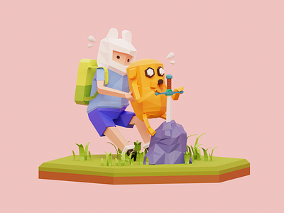 Hard work time 3d character illustration