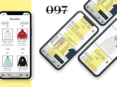 097 Clothing Mobile APp app branding design graphic design logo ui ux vector web website