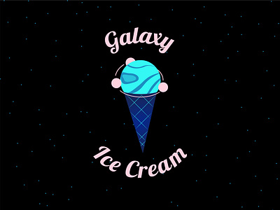 Galaxy Ice Cream DLC 27 blue branding corto bert dailylogochallenge dailylogodesign dark design galaxy happinessdesigns ice cream ios logo logodesign pink planet star ui uiux ux vector