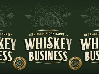 Badger State Brewing | Whiskey Business 16 oz. labels barrel aged barrels beer can designs beer label beer packaging craft beer custom type illustration imperial stout label design packaging typography whiskey