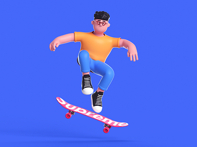 Skater Boy 3d boy c4d characters illustration render role skateboard skater