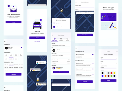 Portwash - Mobile app design app branding car app car wash case study mobile app mobile app design mobile design mobile designer onboarding ui ui ux