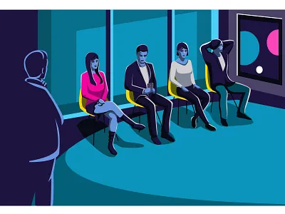 Recruitment cartoon character colorful design flat illustration illustrator minimal modern recruitment vector website