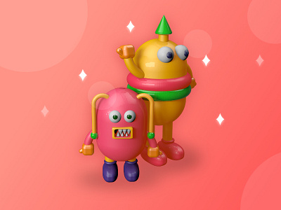3D characters for kids mobile apps 3d modelling adobe xd branding c4d cinema 4d design designs illustration illustrations ui