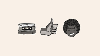 Icons 7hirt33n afro art dribbble emoji flat groove head icons like music tape thumbs up vector web