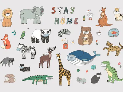 Stay home coronavirus illustration pattern