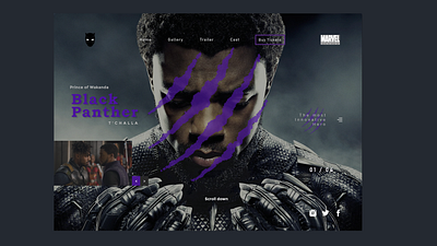 Black Panther Header UI Design black panther black panther designs black panther ui dailyui design marvel designs ui ui design ux web app web designs