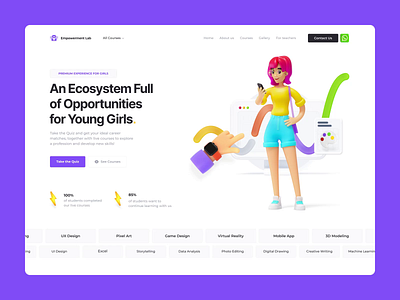 Empowerment Lab 3d course education learning online class online courses online school online study study teaching ui ux web design
