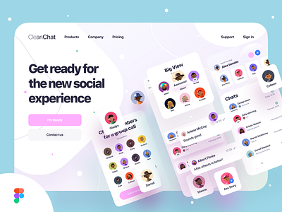 Clean Chat App mobile app design animation ai chat e commerce ecommerce landing landing page landingpage message messenger profile ui ux web web design web3 website