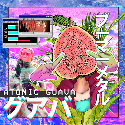 Atomic Guava | BOOMERMETAL album art graphic design illustration illustration art metal music typography vaporwave