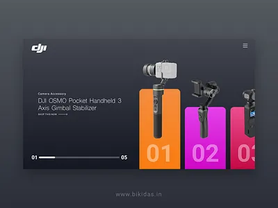 DJI Gimbal - Landing Page bikidas branding dailyui design digital dji dribbble flat gimbal landingpage minimal typography ui uichallange ux ux challenge ux design ux designer web website