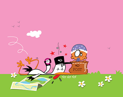 you've got baby mail! baby babygirl birth birth announcement birth invitation birthday card girl illustration mail pink stork welcome little girl!