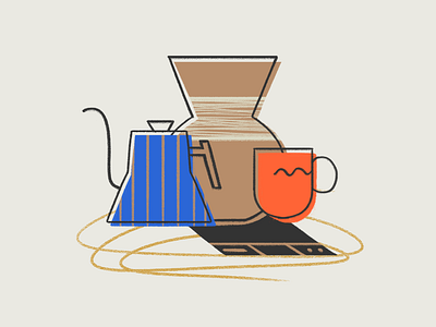 Coffee Supplies coffee illustration kettle mug pour over scale supplies